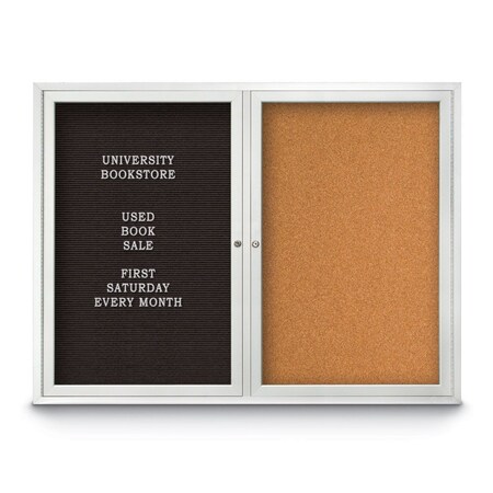 United Visual Products Corkboard, 48"x36", Medium Grey/Bronze UV404PLUS-BRONZE-MEDGRY